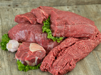 Fresh beef, fillet, loin, knuckle, meat cubes, stroganoff, ground meat, Osso Buco, steaks, offal.